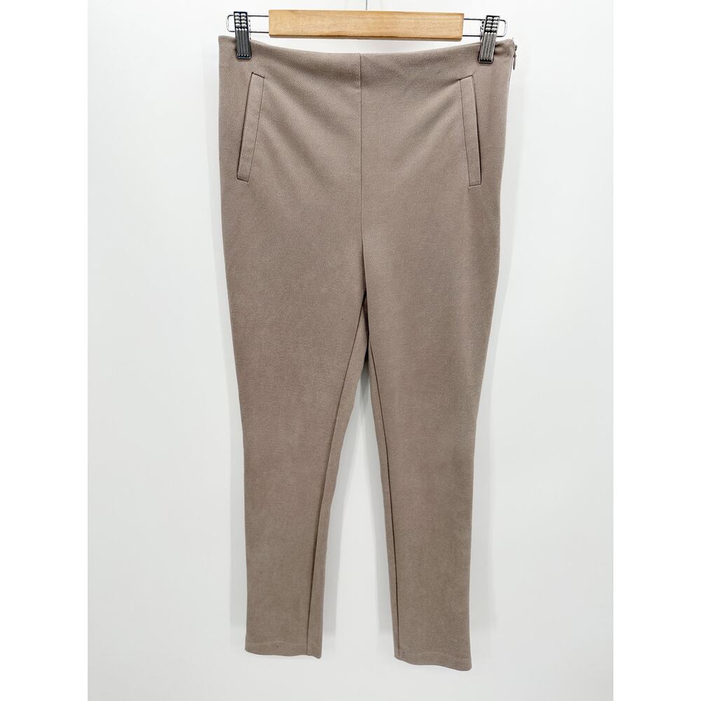 Zara‎ Womens Faux Suede Ankle Legging Pants Size M Office Career Neutral Basic